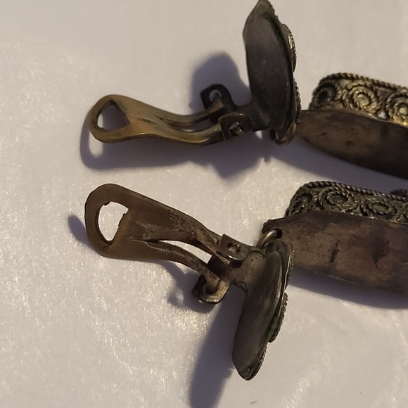 Vintage silver tone Persian Slipper clip on Earrings PRICE REDUCED!! - Picture 5 of 9